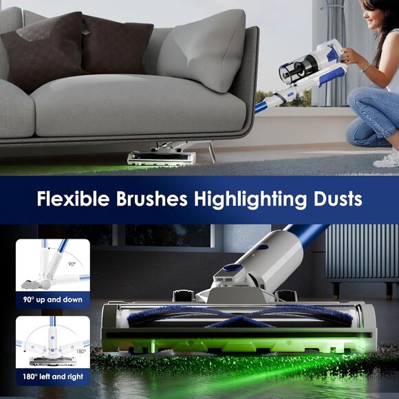 Cordless Vacuum Cleaner 45KPA 88000RPM Strong Suction Stick Vac with LED Display - Picture 6 of 9